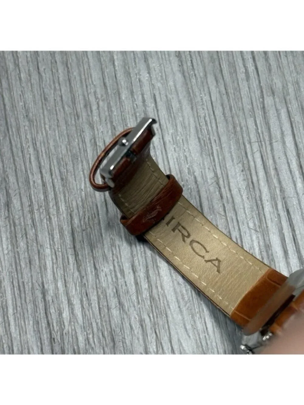 Circa Timepiece CT112T Brown Leather Analog White Dial Quartz Watch Need Battery